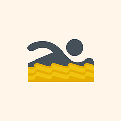 Image showing Swimmer. Travel Flat Icon