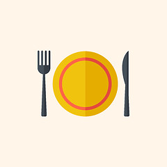 Image showing Dinner. Travel Flat Icon