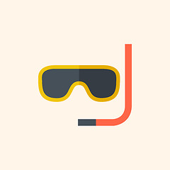 Image showing Snorkeling. Travel Flat Icon