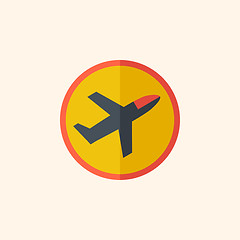 Image showing Airplane. Travel Flat Icon