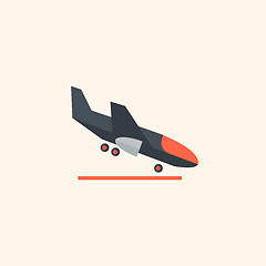 Image showing Airplane. Travel Flat Icon