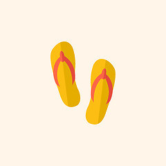 Image showing Flip-Flops. Travel Flat Icon