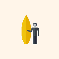 Image showing Surfing. Travel Flat Icon