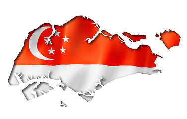 Image showing Singaporean flag map