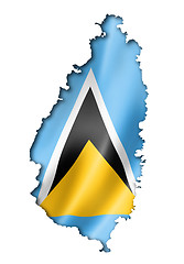 Image showing Saint Lucia flag map