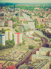 Image showing Retro look Berlin aerial view