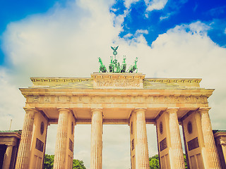 Image showing Retro look Brandenburger Tor Berlin