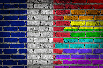 Image showing Dark brick wall - LGBT rights - France