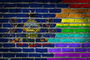 Image showing Dark brick wall - LGBT rights - Pennsylvania