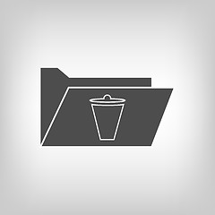 Image showing Computer folder with trash bin