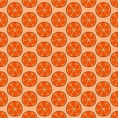 Image showing Seamless doodle orange pattern