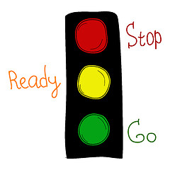 Image showing Cartoon traffic lights