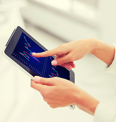 Image showing businesswoman with tablet pc in office