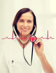 Image showing female doctor with stethoscope