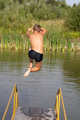 Image showing Jump at summer
