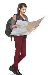 Image showing Woman holding a map