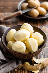 Image showing Peeled potatoes