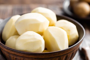 Image showing Peeled potatoes