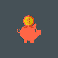 Image showing Piggy Bank Flat Icon