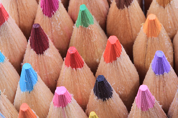 Image showing rainbow color crayons background
