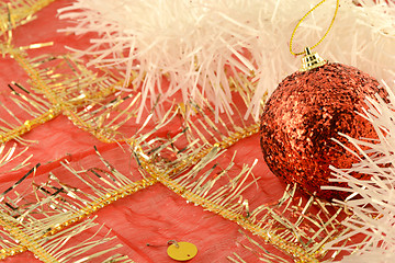 Image showing Christmas background with red new year balls