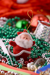 Image showing Cheerful christmas santa claus, close up, xmas card