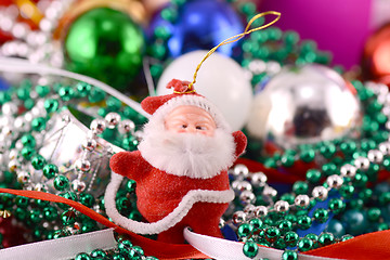 Image showing Santa Claus with Christmas toys, new year decoration