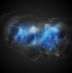 Image showing Abstract blue glossy squares background