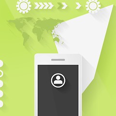 Image showing Abstract concept flat tech design with mobile phone