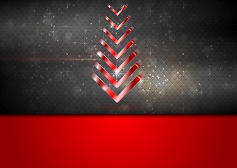 Image showing Bright red fir-tree christmas background