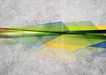 Image showing Bright geometry shapes design. Vector grunge texture