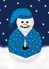 Image showing Sleepy Snowman