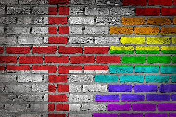 Image showing Dark brick wall - LGBT rights - England