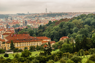 Image showing Fog and Roofs of Prague