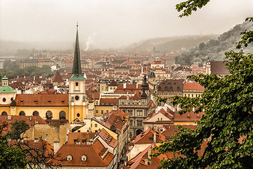 Image showing Fog and Roofs of Prague