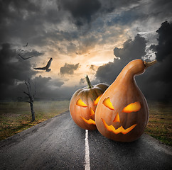 Image showing Halloween pumpkins