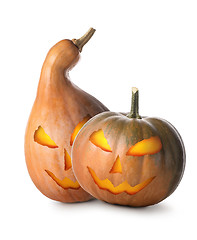 Image showing Halloween orange pumpkins