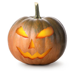 Image showing Round Halloween pumpkin