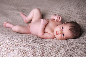 Image showing Newborn baby peacefully sleeping