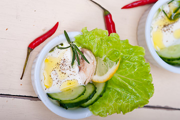 Image showing fresh garlic cheese dip salad