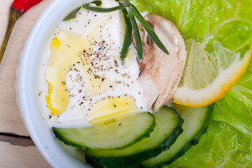 Image showing fresh garlic cheese dip salad