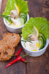 Image showing fresh garlic cheese dip salad