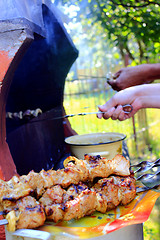 Image showing appetizing barbecue on the fire