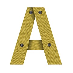 Image showing wood letter A