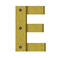 Image showing wood letter E