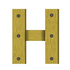 Image showing wood letter H