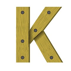 Image showing wood letter K