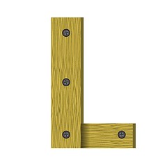 Image showing wood letter L