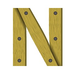 Image showing wood letter N