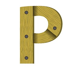 Image showing wood letter P